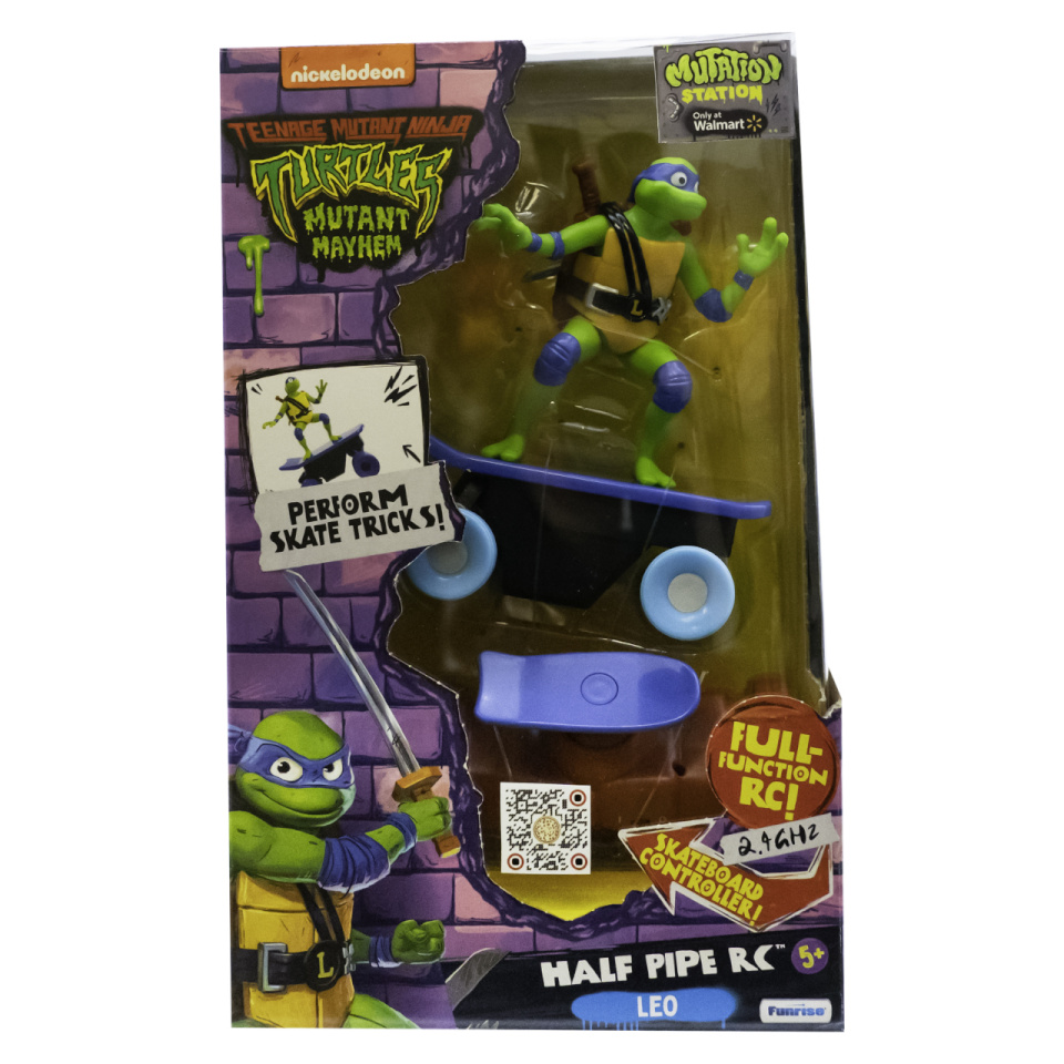 TMNT RC rula mängufiguuriga Skateboard with figure Half Pipe, assort., 71051