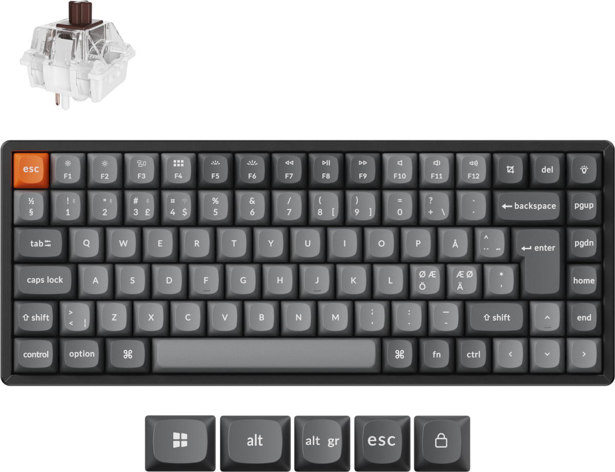 Mehaaniline Keychron klaviatuur K2 MAX QMK, Super Brown lülitid
