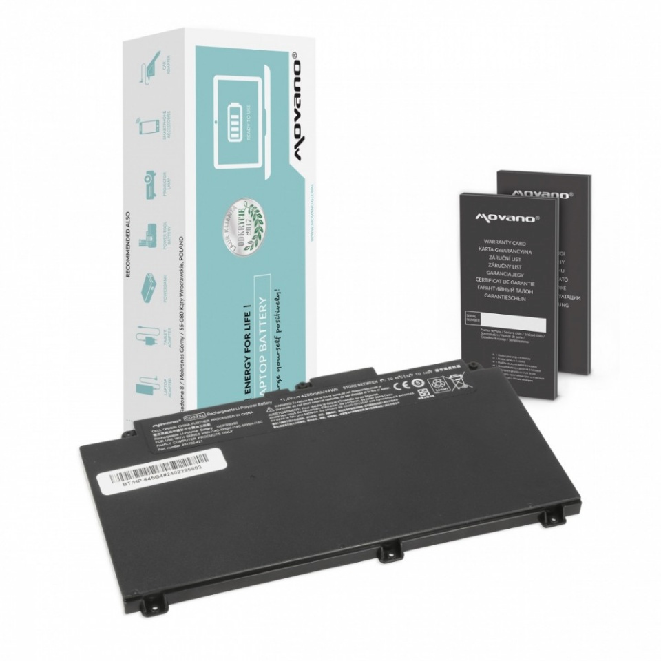 Movano sülearvuti aku CD03XL for HP ProBook 645 650 G4 650 G5 640 650 G7 - 4200 mAh (48 Wh)