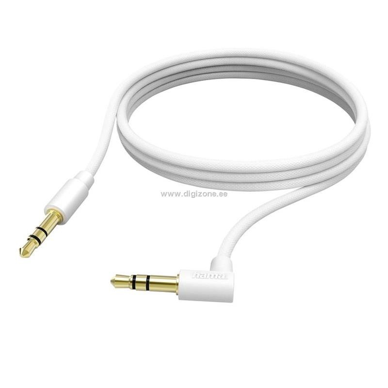 Hama helikaabel Kaabel 3,5mm-3,5mm 90° 1m, valge