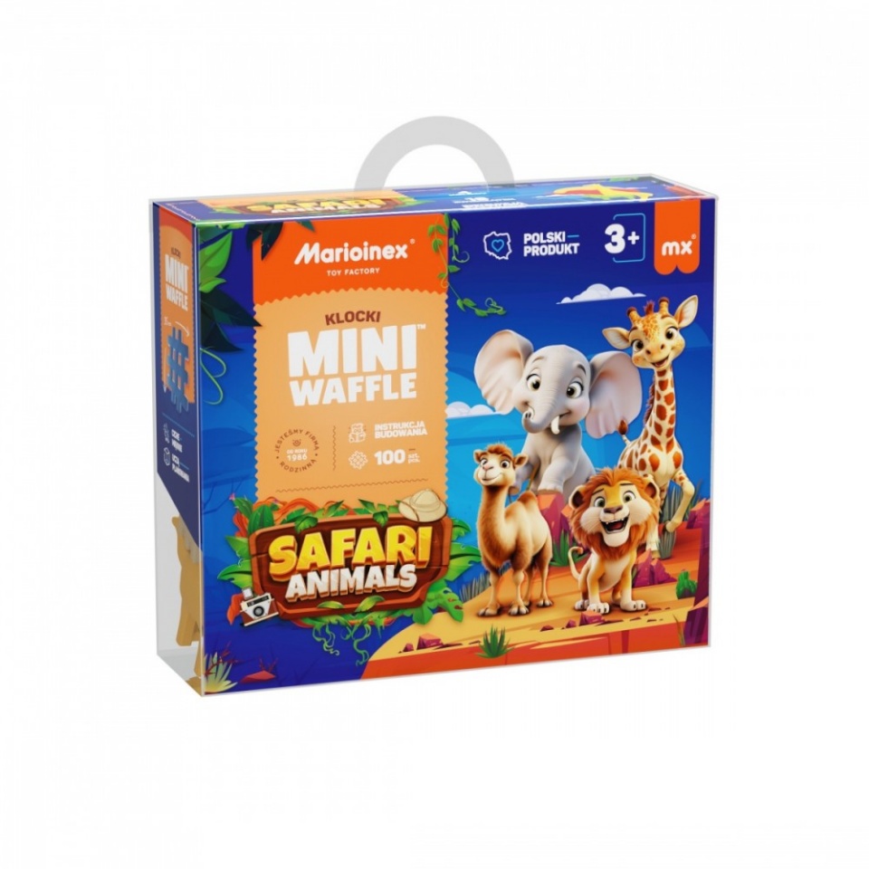 Marioinex konstruktor Blocks Mini Waffle - Animals Safari 100-osaline