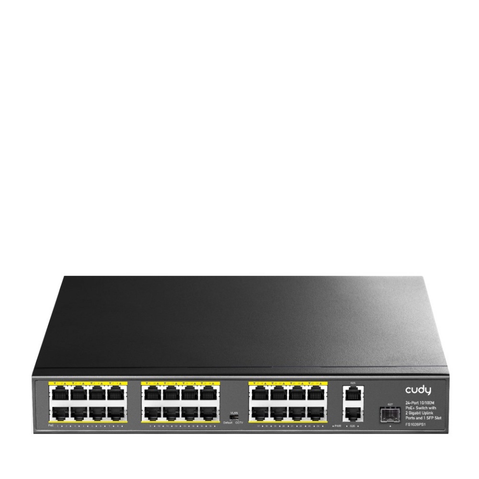 Cudy switch FS1026PS1 network Unmanaged Gigabit Ethernet (10/100/1000) Power over Ethernet (PoE) must