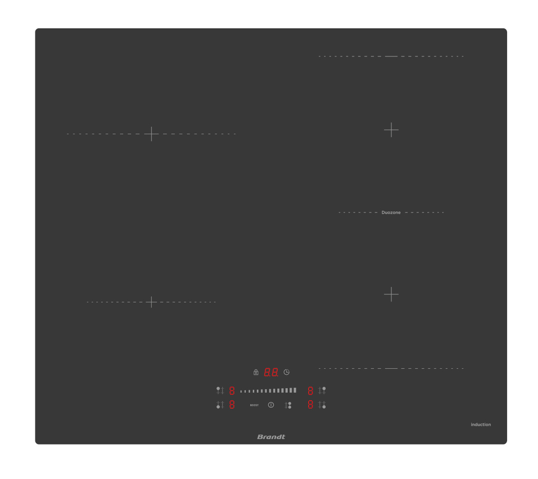 Brandt induktsioonplaat BPI264DB Built In Induction Hob, must