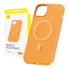 Baseus kaitsekest Magnetic Phone Case iPhone 15 Plus Fauxther Series oranž