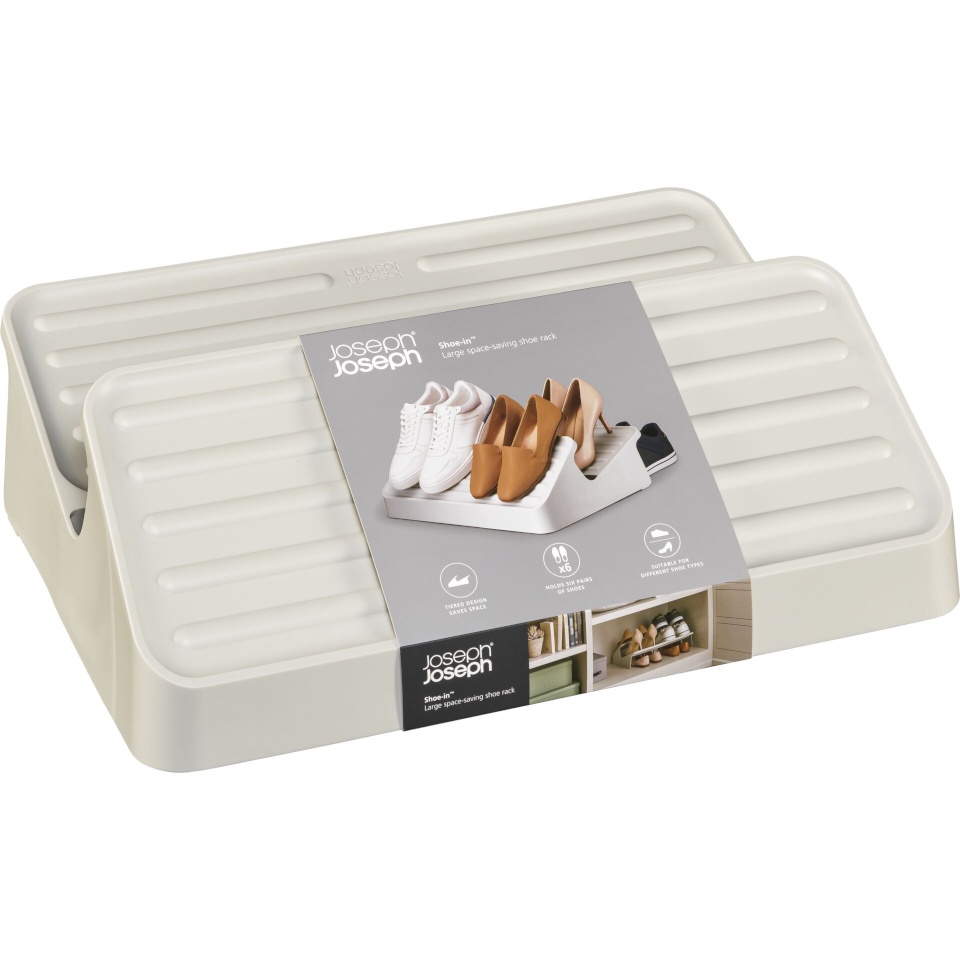 Joseph Joseph jalatsiriiul Shoe-In ecru großes Platzsparendes Schuhregal