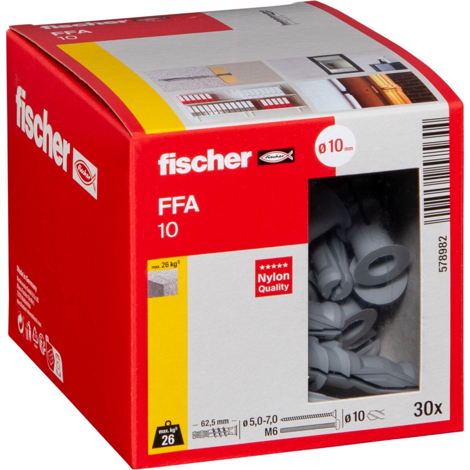 Fischer tüüblid FFA 10 Porenbetondübel 30 St.