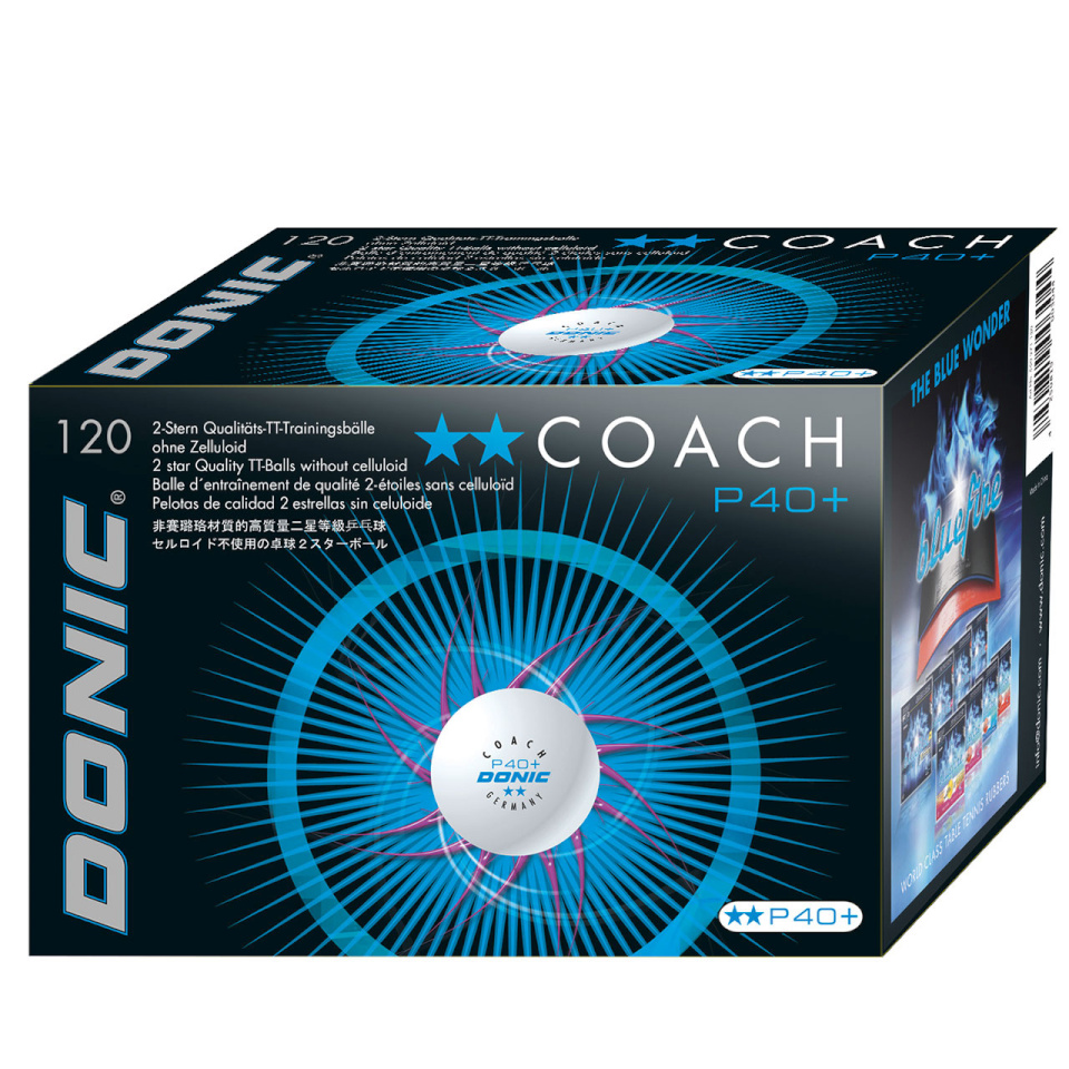 Donic lauatennisepall DONIC P40+ Coach 1star 120tk valge