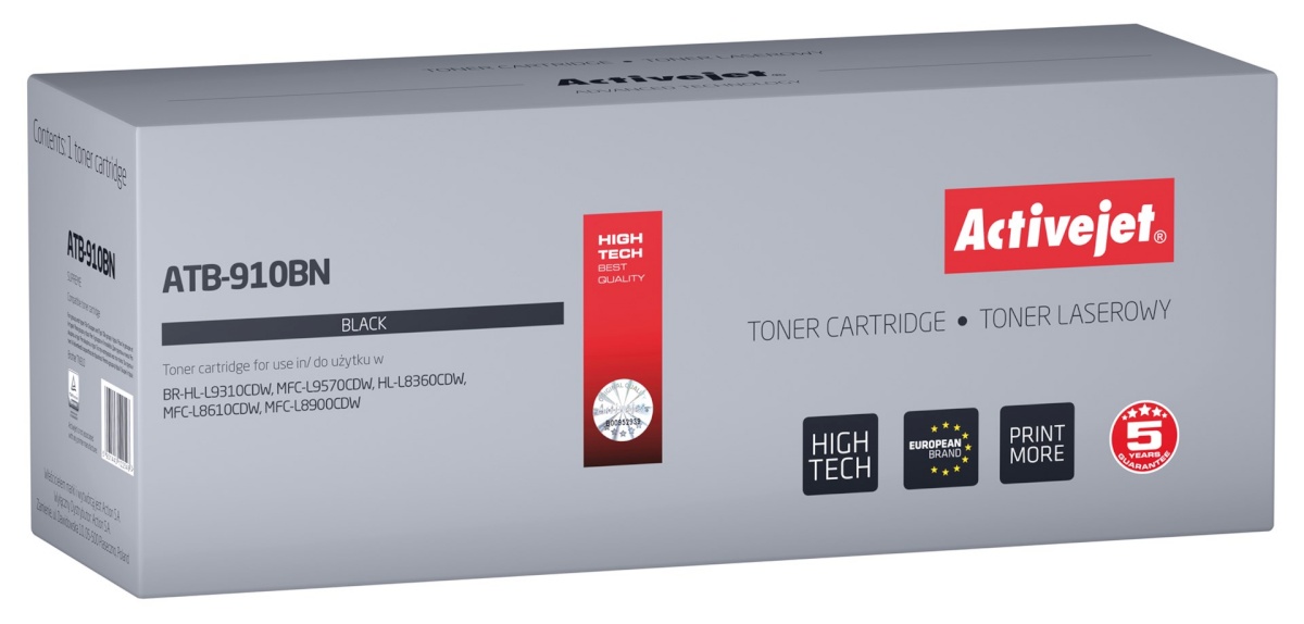 Activejet tooner ATB-910BN replacement for Brother TN-910BK, Supreme, 9000 pages, must