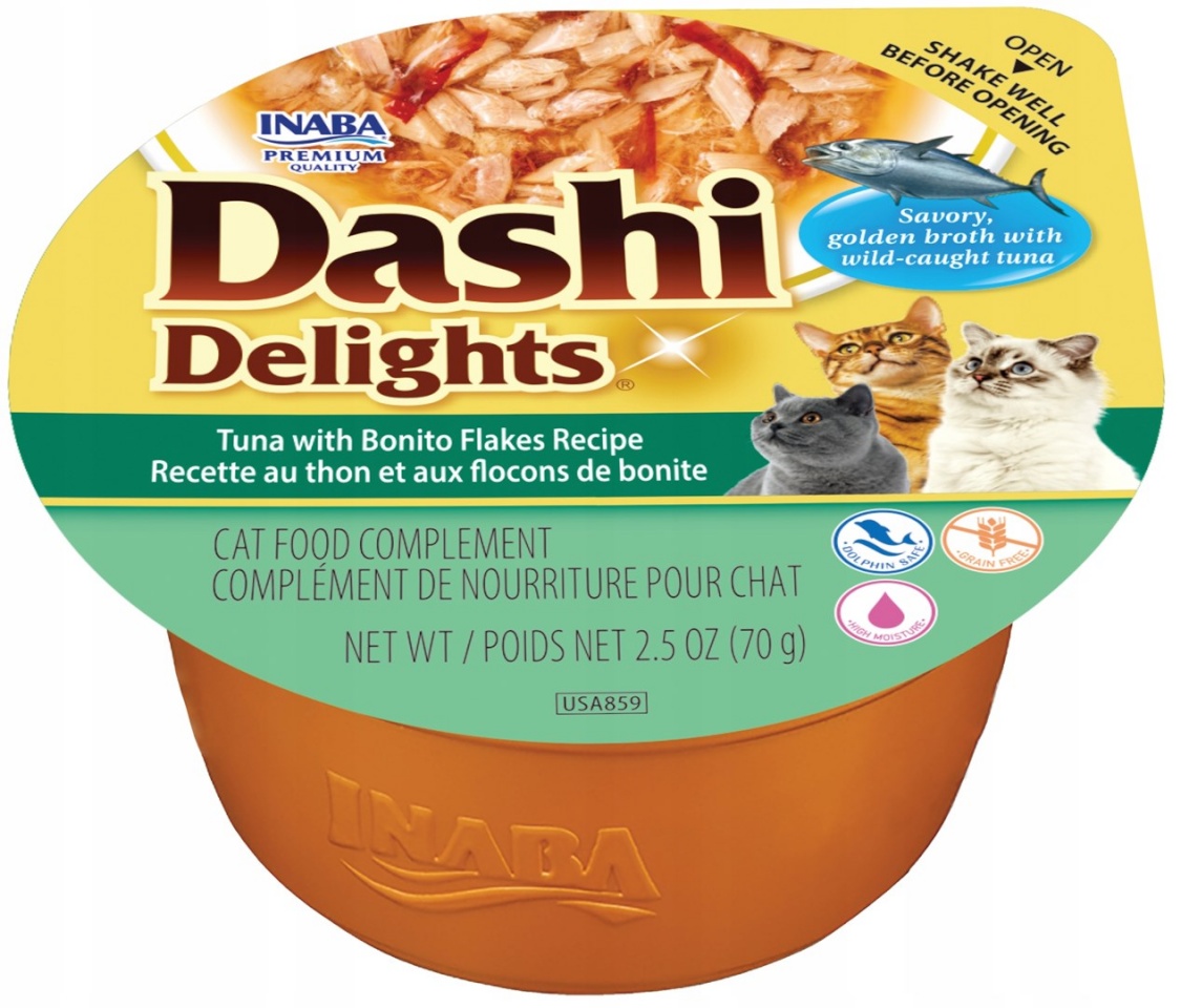 Inaba kassitoit Dashi Delights Tuna with Bonito Recipe, 70g