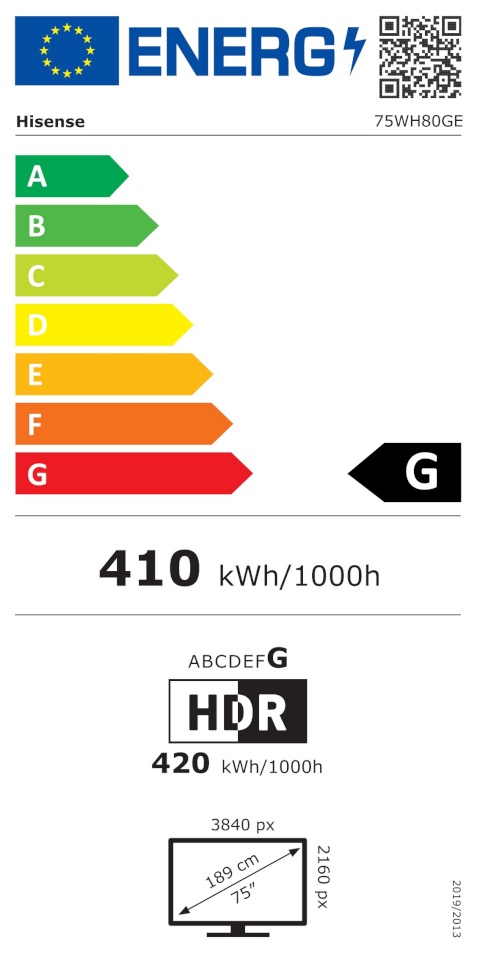 Hisense Window Facing - High Brightness Display 75WH80GE 75" 24/7 Android Wi-Fi 9ms