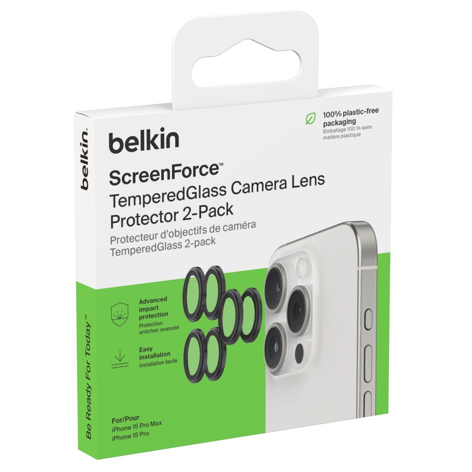 Belkin kaitsekile 1x2 Kameralinsenschutz TempGlass iPhone 15Pro/15ProMax