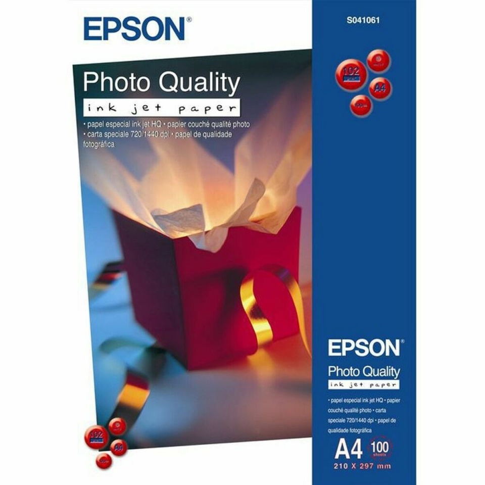 Epson Läikiv Fotopaber Photo Quality Inkjet Paper - A4 - 100 hojas