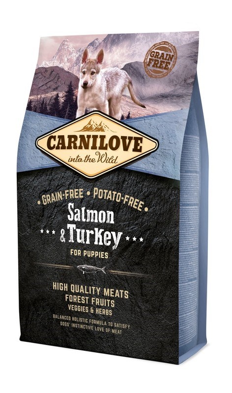 Carnilove kuivtoit koerale Salmon & Turkey Puppies, 4kg