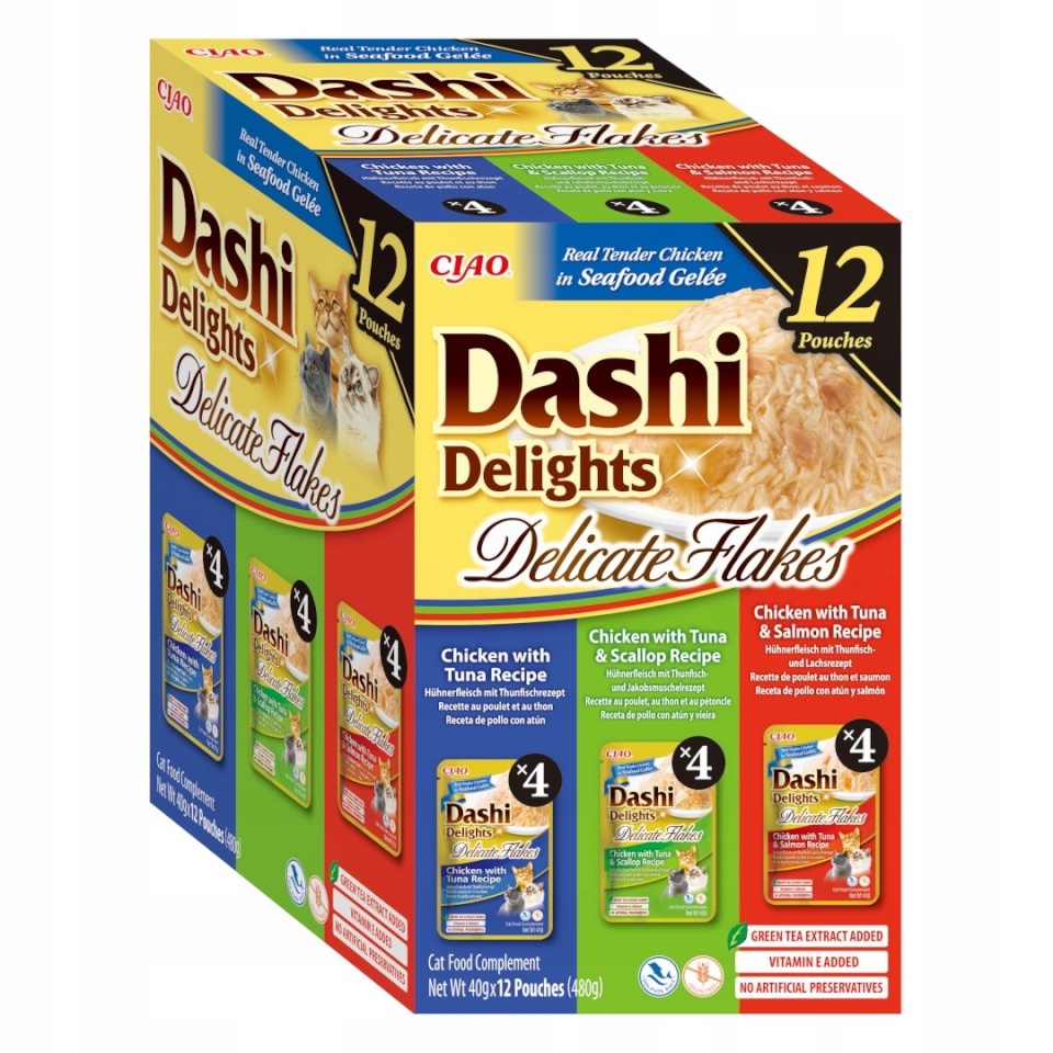 Inaba kassitoit Dashi Delights Delicate Flakes Tuna Mix, 12x40g