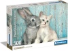 Clementoni pusle 500-osaline Compact Cat & Bunny