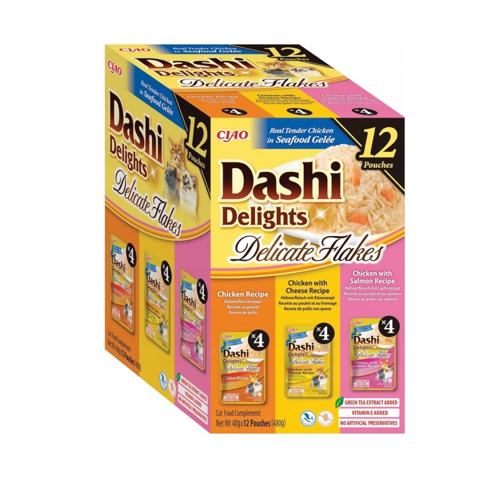 Inaba kassitoit Dashi Delights Delicate Flakes Chicken Mix, 12x40g
