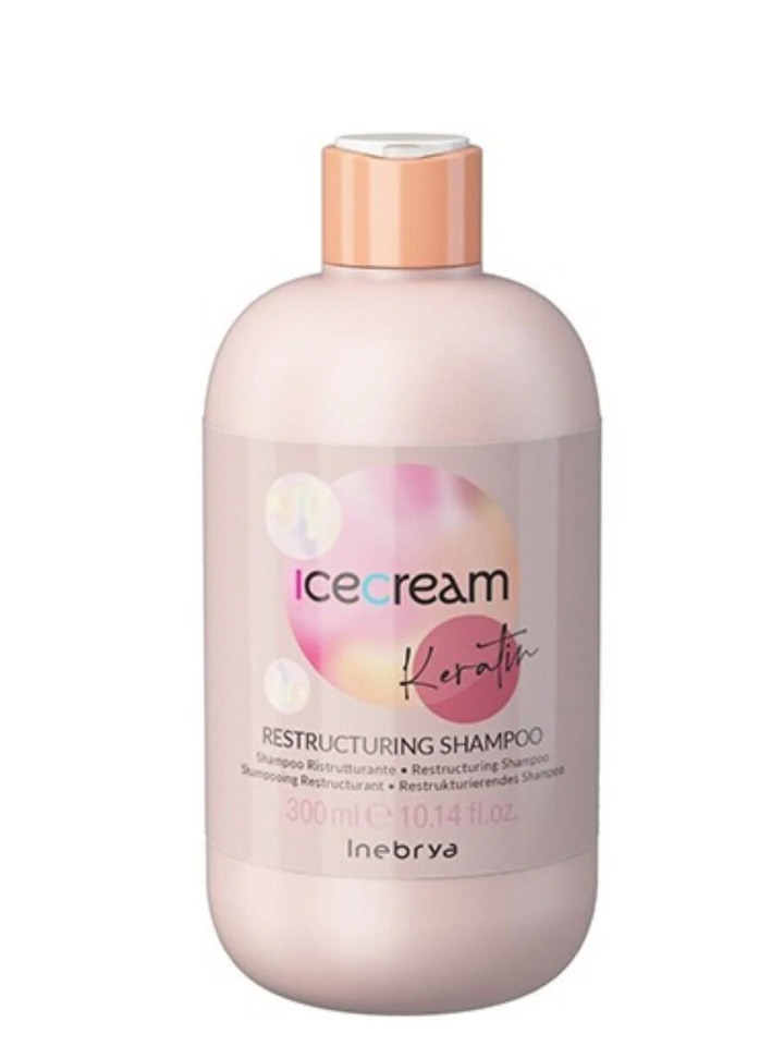 Inebrya šampoon Ice Cream Keratin Restructuring Shampoo 300ml, unisex