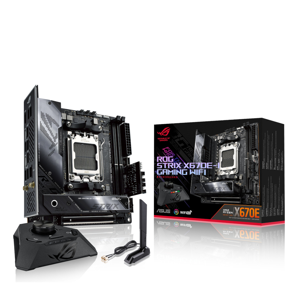 ASUS emaplaat ROG STRIX X670E-I GAMING WIFI AMD AM5 DDR5 Mini-ITX, 90MB1B70-M0EAY0
