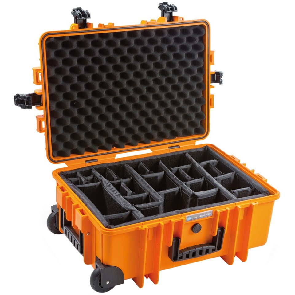 B&W kohver Outdoor Case 6700 + divider system oranž