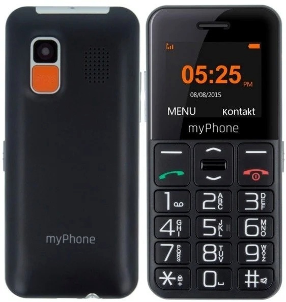 myPhone nuputelefon Halo Easy, must, 1.77 ", TFT, 24 MB, 32 MB, Single SIM, Bluetooth