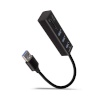 AXAGON mälukaardilugeja HMA-CR3A Hub 3x USB-A SD/microSD metal