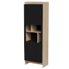 Cama Meble riiul PORTO 59x38x180 display cabinet oak/must