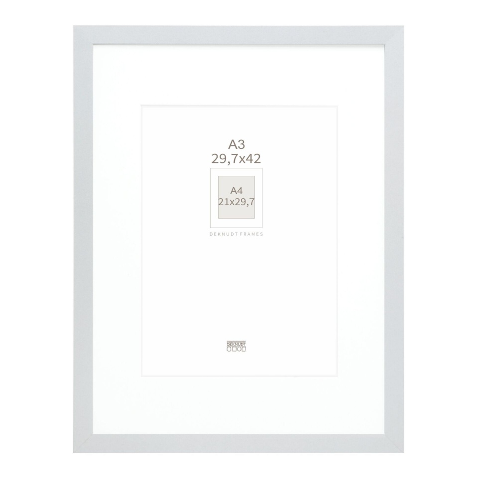 Deknudt pildiraam S66KD1 P1 DIN A3 29,7x42 Holz hõbedane mit Passepartout