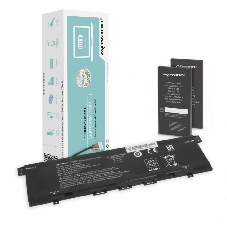 Movano sülearvuti aku KC04XL HSTNN-IB8K HP Envy x360 13-AG 13-AR 13-AH 13-AQ - 3300 mAh (50 Wh)