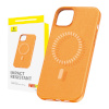 Baseus kaitsekest Magnetic Phone Case iPhone 15 Pro Fauxther Series oranž