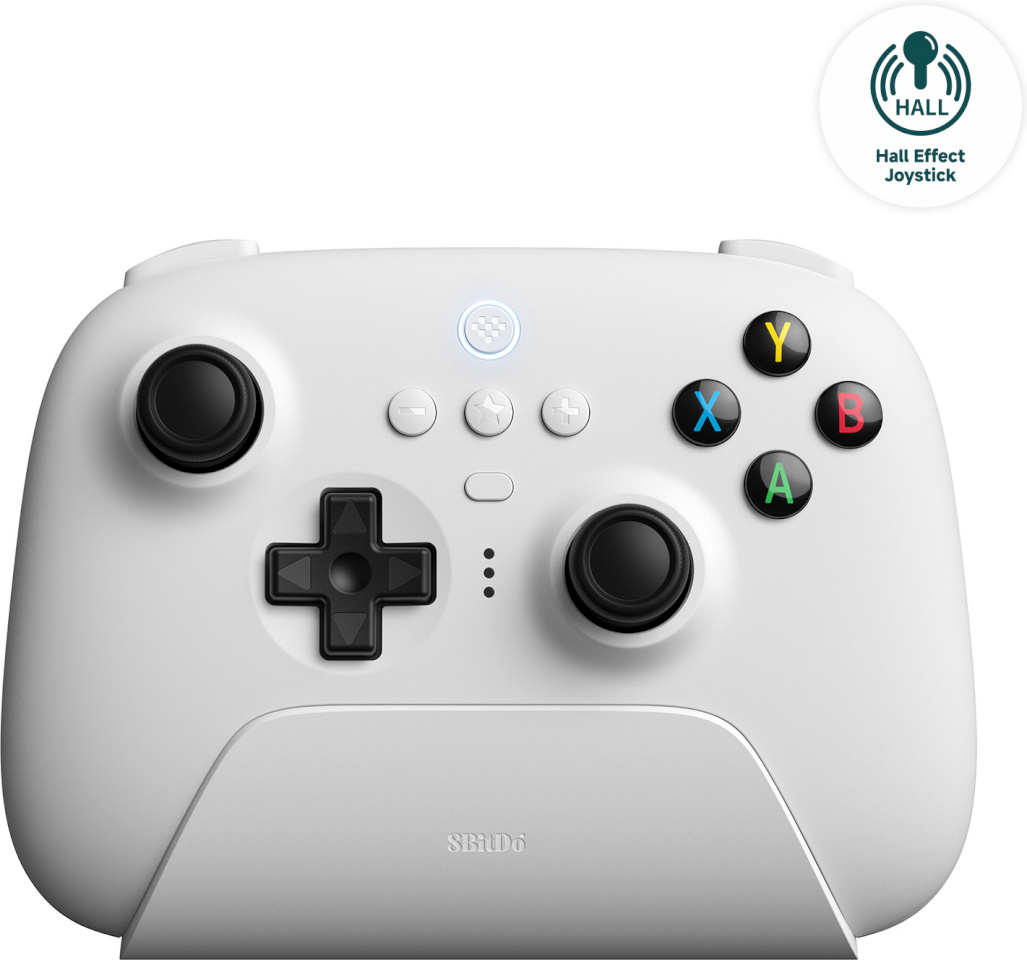8Bitdo Ultimate 2.4G juhtmevaba kontroller – Hall Editioni juhtmevaba mängukontroller, valge, PC / Android / macOS