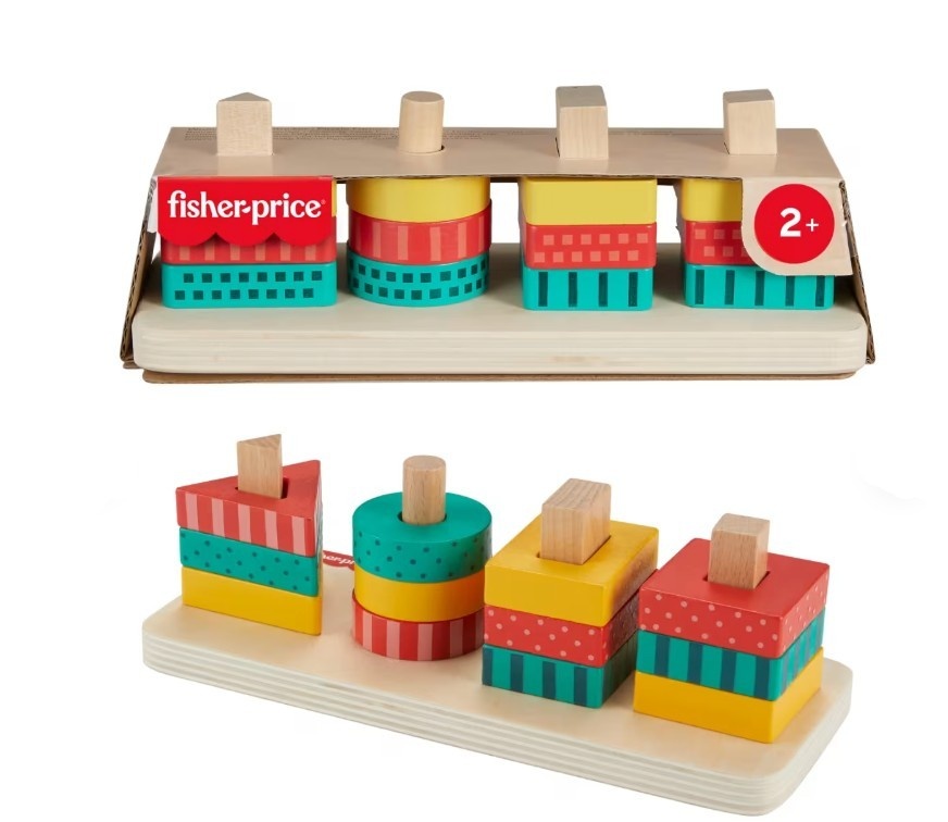 Fisher Price beebide mänguasi Wood Drewniany sorter kształtów