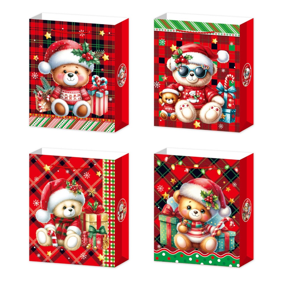 H4Y kinkekott XMAS TEDDY M, 26x32x10cm, mix