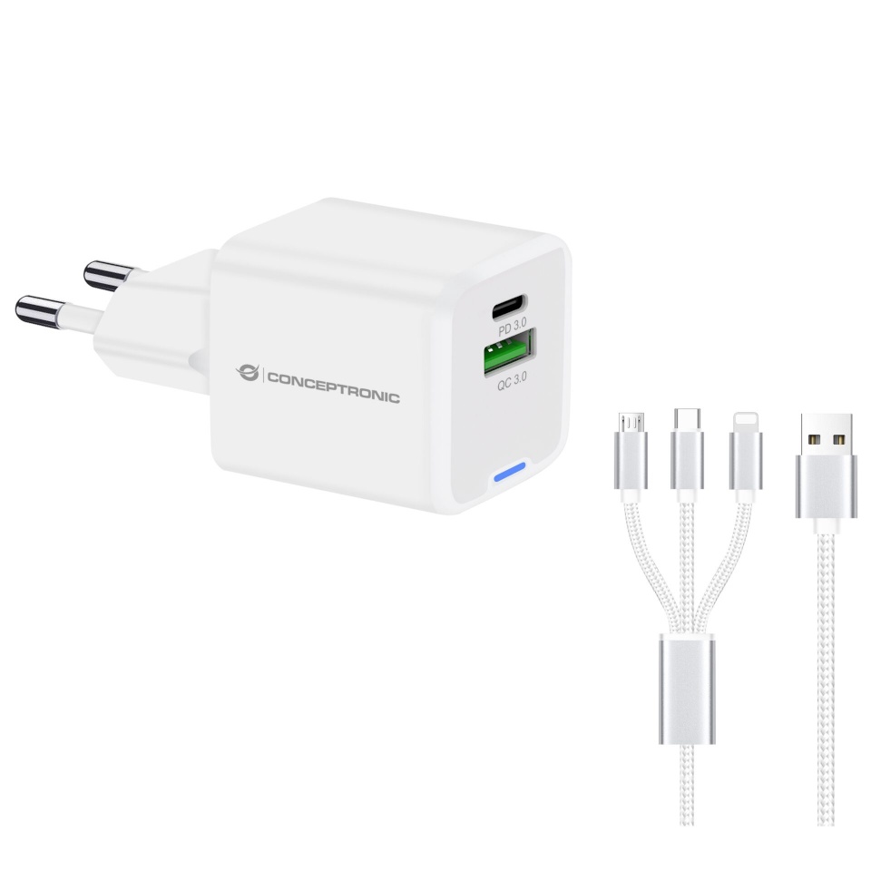 CONCEPTRONIC laadija ALTHEA16W 2-Port 33W GaN USB PD Charger