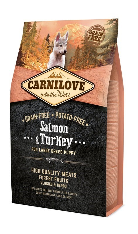 Carnilove kuivtoit koerale Salmon & Turkey Puppy Large Breed, 4kg