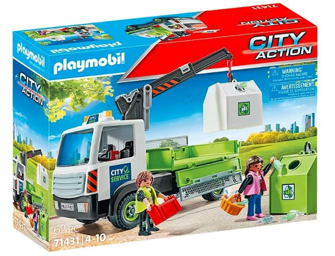 Playmobil klotsid 71431 Set z figurkami City Action 71431 Samochód ciężarowy z kontenerami na szkło