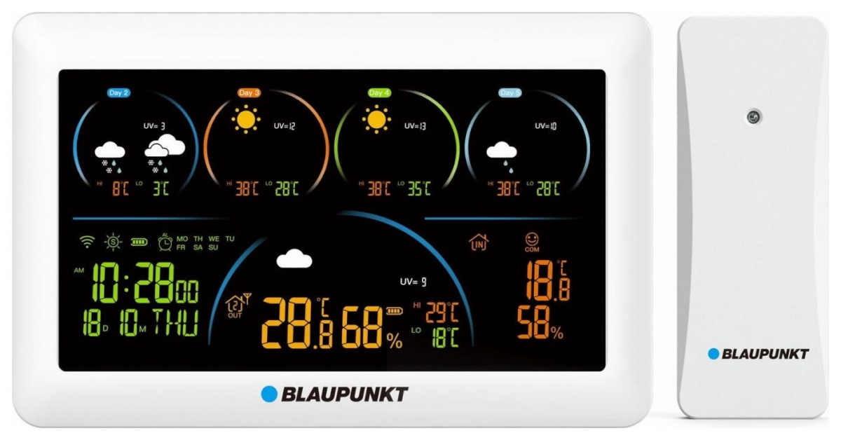 Blaupunkt multifunktsionaalne ilmajaam WS50WH Weather Station, valge