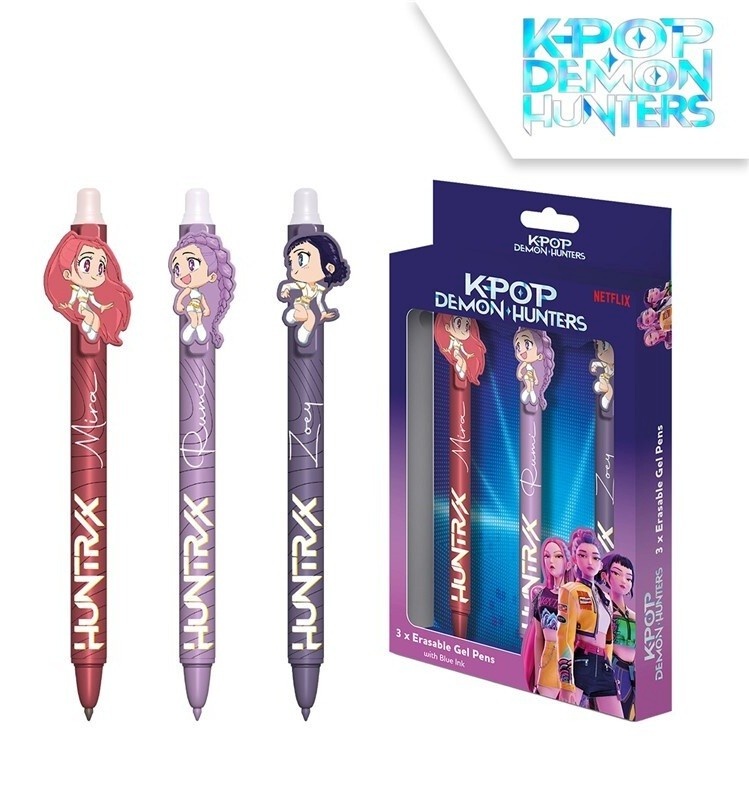 Kids Euroswan Pack of 3 erasable ink pliiatsid K-POP Demon Hunters