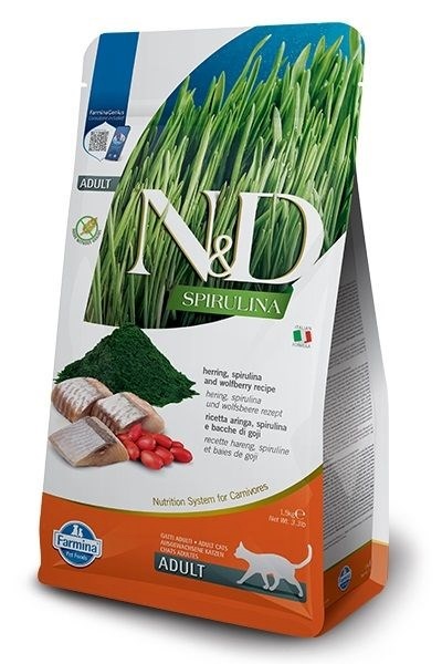 Farmina kuivtoit kassile N&D Spirulina Herring, 1.5kg