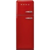 Smeg külmik FAB30LRD6 50-ndate stiil, 172cm, 222/72 l, 34dB, mehaaniline, vasak, punane