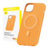 Baseus kaitsekest Magnetic Phone Case iPhone 15 ProMax Fauxther Series oranž