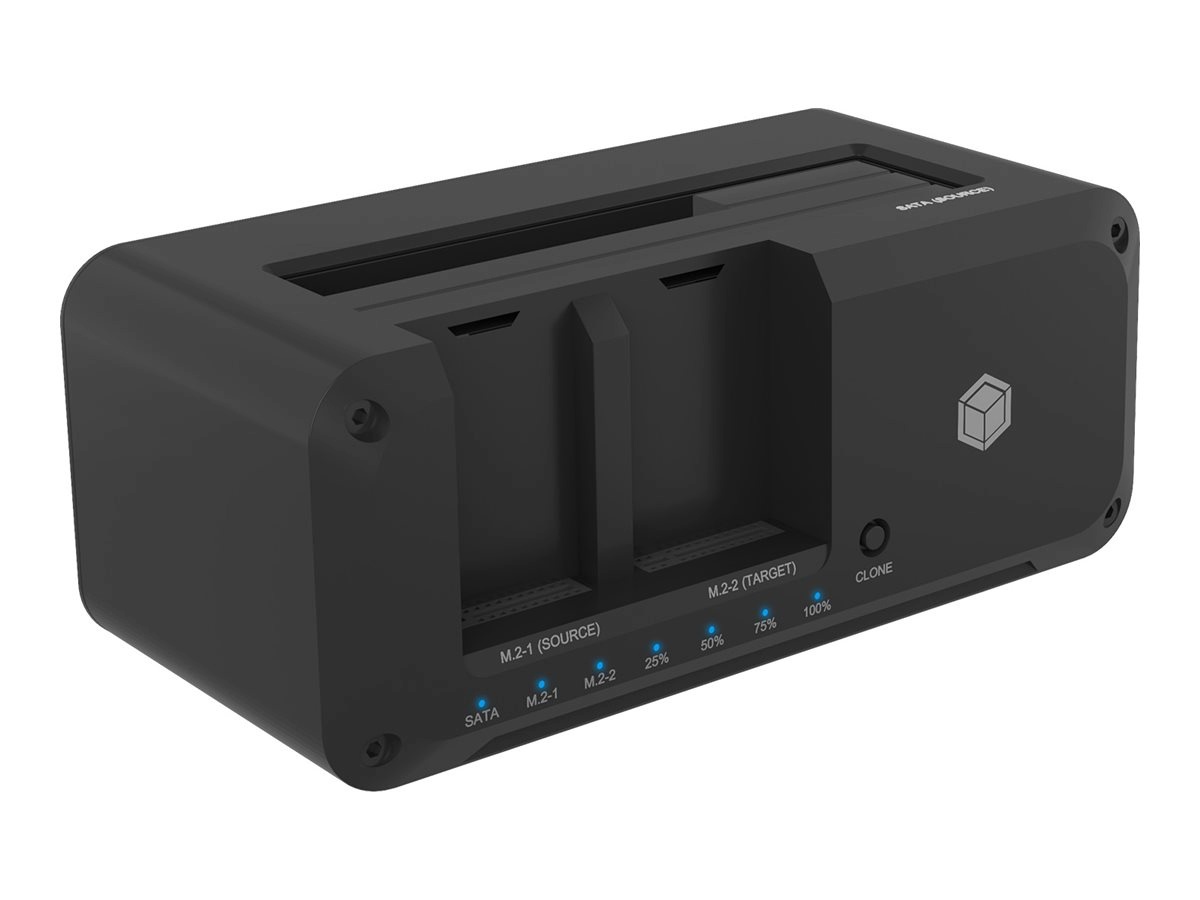 Raidsonic dokkimisalus Icy Box IB-2924MSCL-C31 Clone and DockingStation for 1x 2.5"/3.5" to 1x M.2 NVMe or M.2 to M.2, access 3 drives as Docking, Host USB 3.2