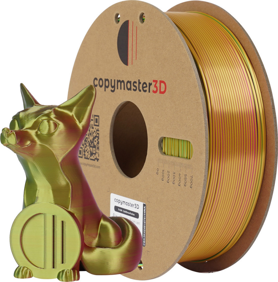 Copymaster3D Tri-Silk 3D printeri niit, 1,75 mm, kuldne/roheline/must
