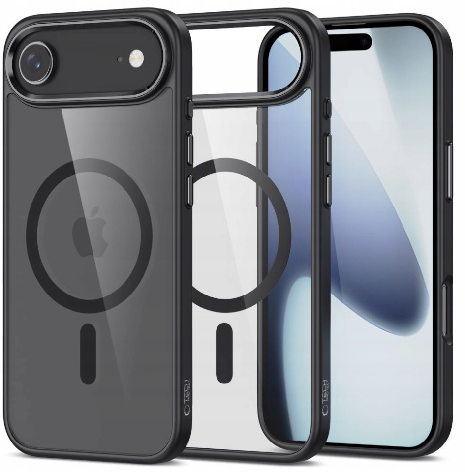 Tech-Protect kaitseümbris Apple iPhone 17 Air MagMat MagSafe must/läbipaistev