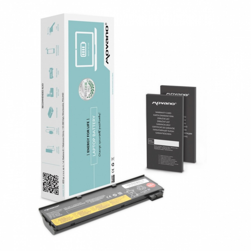 Movano sülearvuti aku 45N1127 for Lenovo ThinkPad T440 T450s X240 - 4400 mAh (48 Wh)