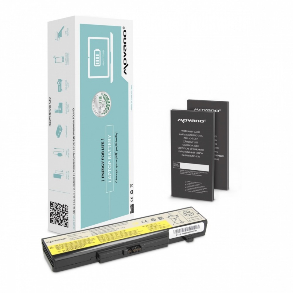 Movano sülearvuti aku for Lenovo G500 G505 G510 G580 G585 G700 - 4400 mAh (49 Wh)