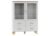 Cama Meble vitriinkapp display cabinet LOTTA 2D4D valge + sonoma oak