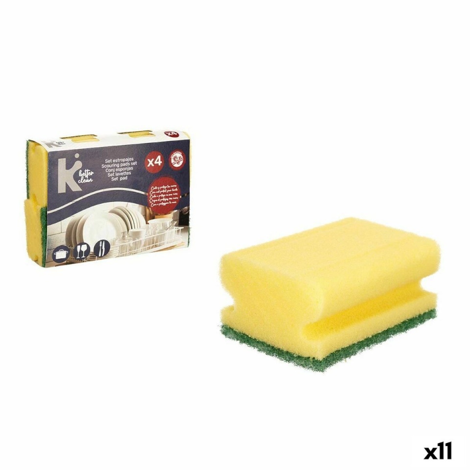 BGB Home Küürimiskomplekt kollane roheline Polüuretaan Abrasiivne kiud 4 Tükid, osad 11 Ühikut