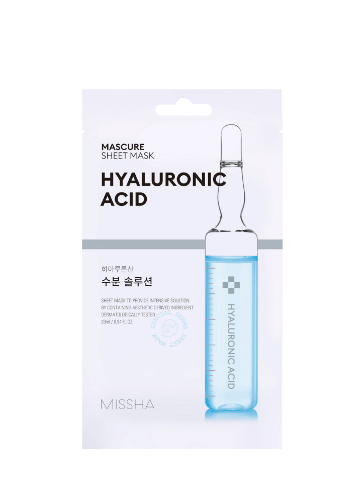 Missha näomask Mascure Sheet Mask Hyaluronic Acid 28ml, unisex
