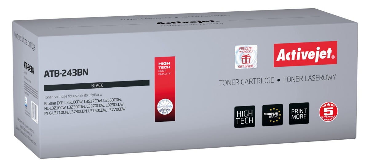Activejet tooner ATB-243BN replacement for Brother TN-243BK, Supreme, 1000 pages, must