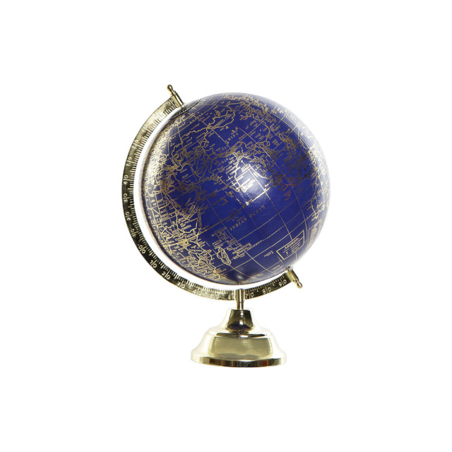 DKD Home Decor gloobus sinine kuldne Metall 27x25x36cm